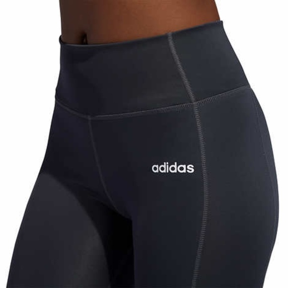 LAST TWO! New Women's Adidas Striped Leggings Gray - Picture 4 of 15